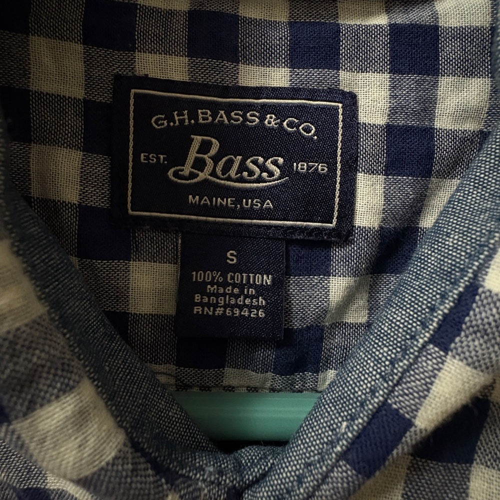 G.H. Bass & Co. Navy and White Plaid Shirt